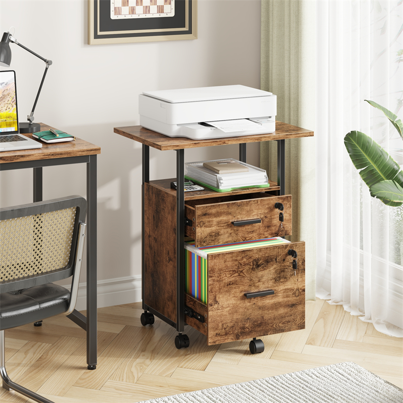 FC013 Locked Filing Cabinet - Tiger Wood