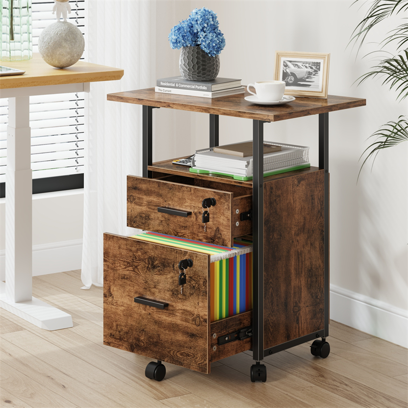 FC013 Locked Filing Cabinet - Tiger Wood — image 3
