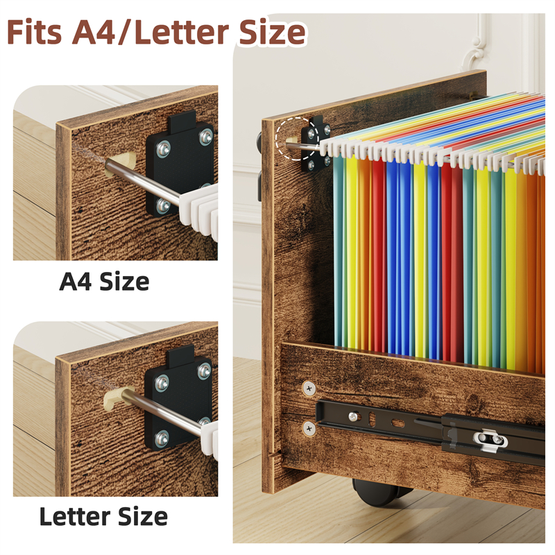 FC013 Locked Filing Cabinet - Tiger Wood — image 5