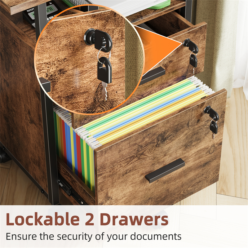 FC013 Locked Filing Cabinet - Tiger Wood — image 4